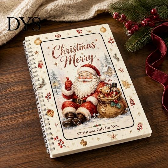 Festliche Feiertagsgeschenkpräsentation DIY Spiralgebundenes Weihnachtskartenbuch, 5x7 Heft, Dekoratives Heft 10 Seiten Frohe Karten, Geschenke für Familie,