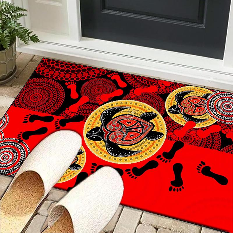 Australian Aboriginal Style Office Rug Chair Mat, Entryway Carpet, Suitable for Front Door, Bedroom, Living Room, Desk, Holiday Gift