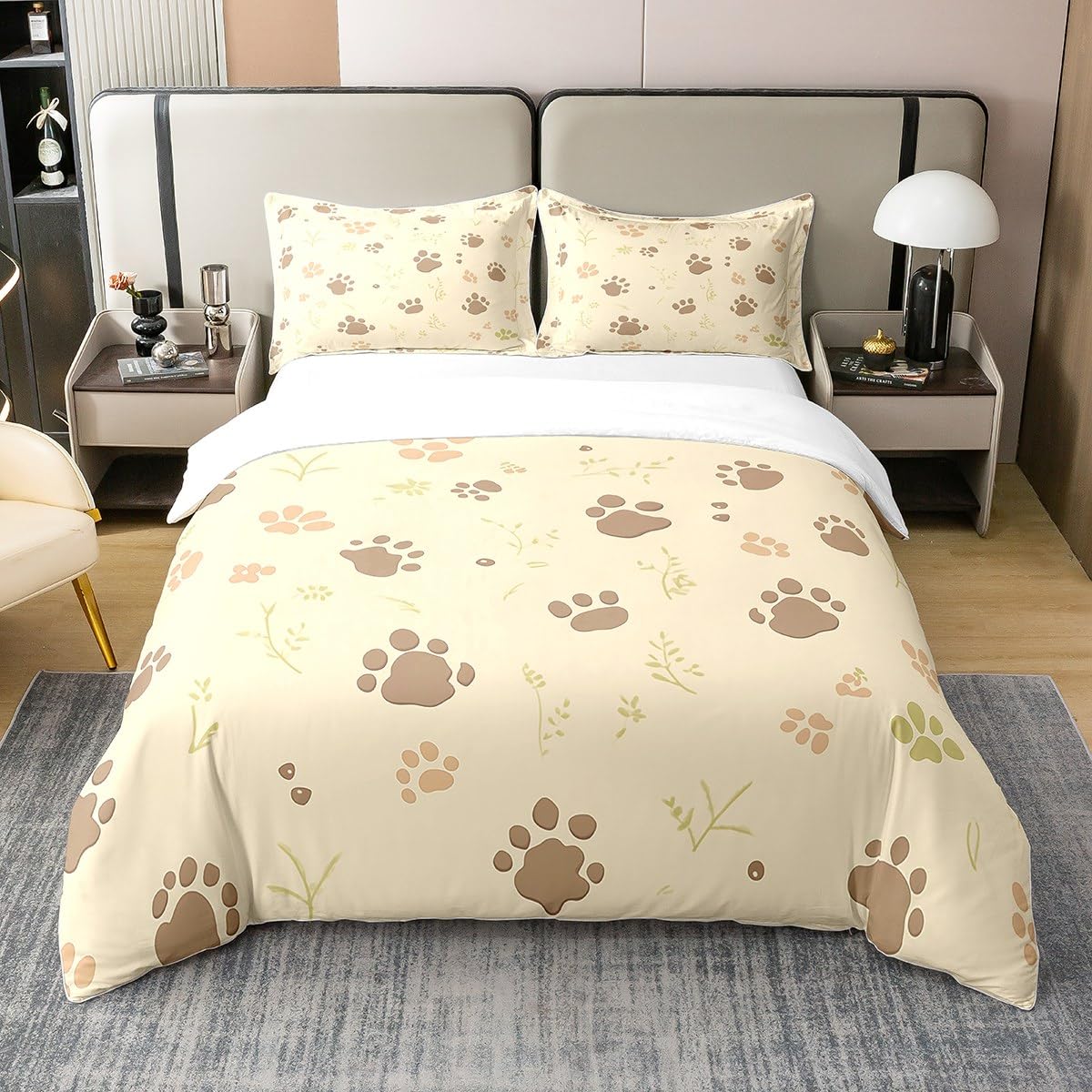 

Comforter Footprints S For Kids Teens Queen King Lightweight S Dog Paw Cat Paw Bear Paw Bedding Sets Room Decor Comforter (quilt)-EU Single(135*200cm)3pcs