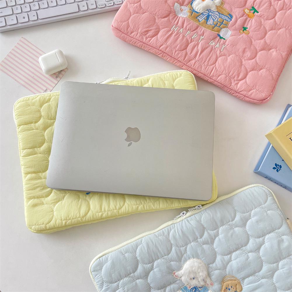 Soft Cloud Cartoon Embroidered iPad/Tablet Bag, 13/14 Inch Laptop Storage
