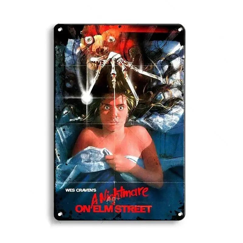 FJ Decor Classic Horror Movie Metal Tin Signs Plaque Retro Decorative Plate Bar Club Pub Wall Decoration Rusty