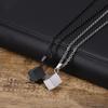 Simple 3D Cube Necklaces for Men Boys,Waterproof Stainless Steel Stylish Geometric Square Pendant Collar Jewelry