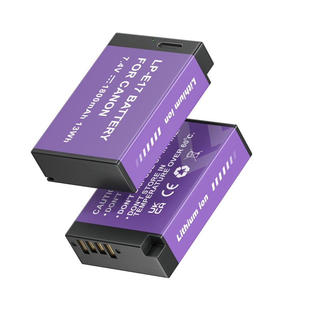 PALO Nová baterie LP-E17 LPE17 LP E17 Typ C nabíjení 1800 mAh pro Canon EOS RP 200 250D M3 M5 M6 750D 760D T6i T6s 800D 8000D 77D Kiss X8i