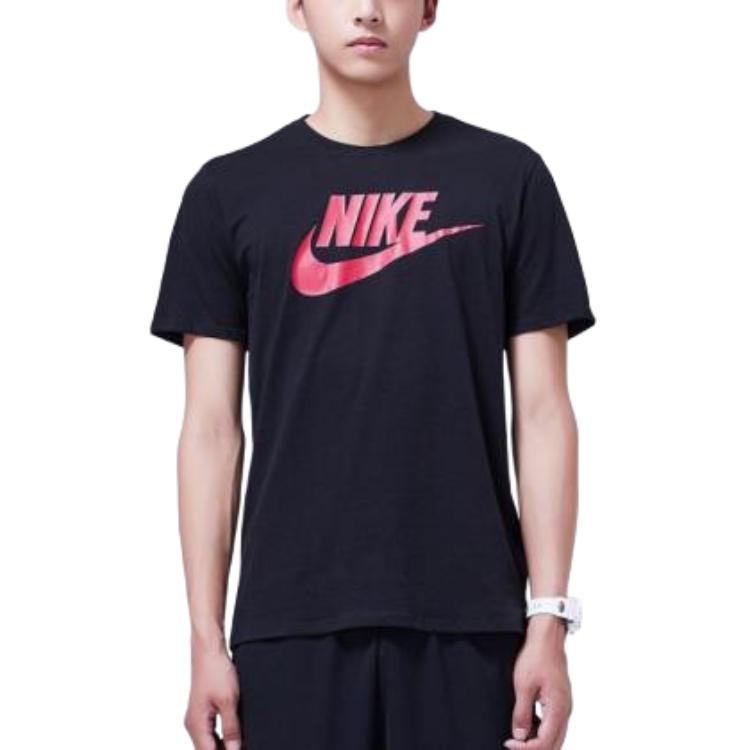 Nike American Vintage Crew Neck Logo Print Short Sleeve T-Shirt Men T-Shirts Black 696708-013