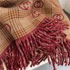 Autumn and winter new double-sided imitation cashmere letter fringed scarf women's winter warm double-sided shawl to keep out the cold shawl