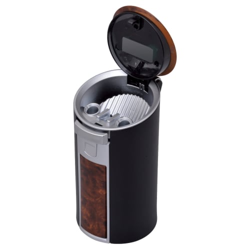 SEIWA G103 Car Interior Items Ashtray Rakusute Solar Ash Drink Holder Type Wood Grain with LED