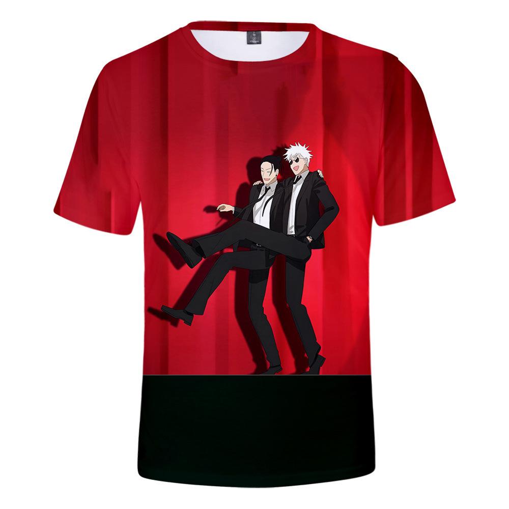 Jujutsu Kaisen Gojo Satoru T-Shirt for Anime Fans, Stylish Cartoon Tops, Comfortable Polyester Fabric, Casual Daily Wear Streetwear Clothes