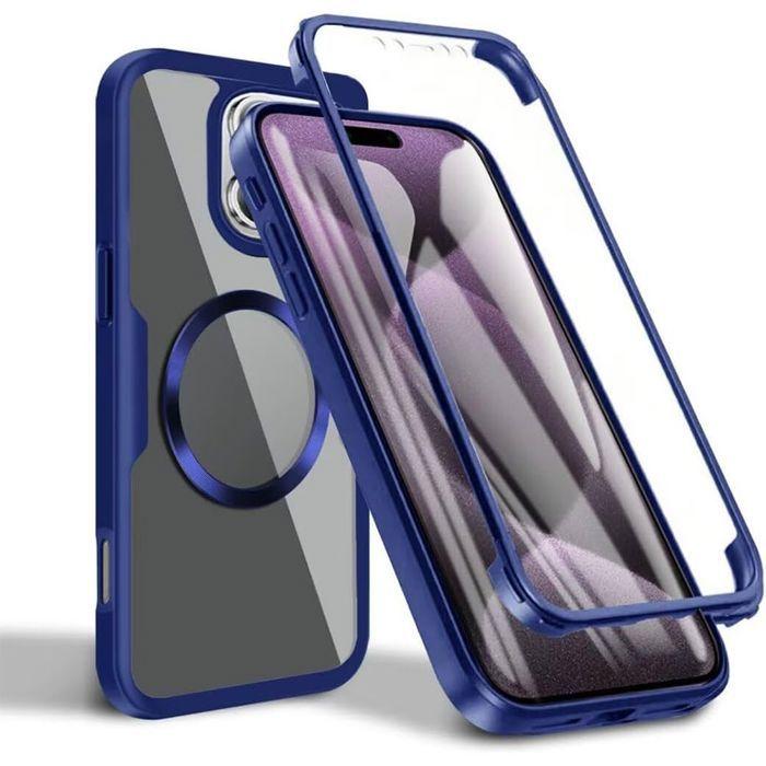 Coque pour iPhone 17e, Protection Intégrale Hybride avec Cercle Magnétique - Bleu Marine