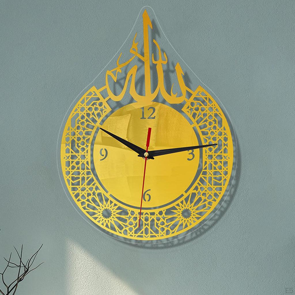 Wall Clock, Digital Clock Pendulum Silent, Hanging Decorations for Living Room Bedroom Eid