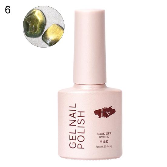 8 ml Katzenaugen-Kleber, glitzernder, schnell trocknender Quicksand-Nagelkunst-Gel-Nagellack mit feiner Textur für die Schönheit