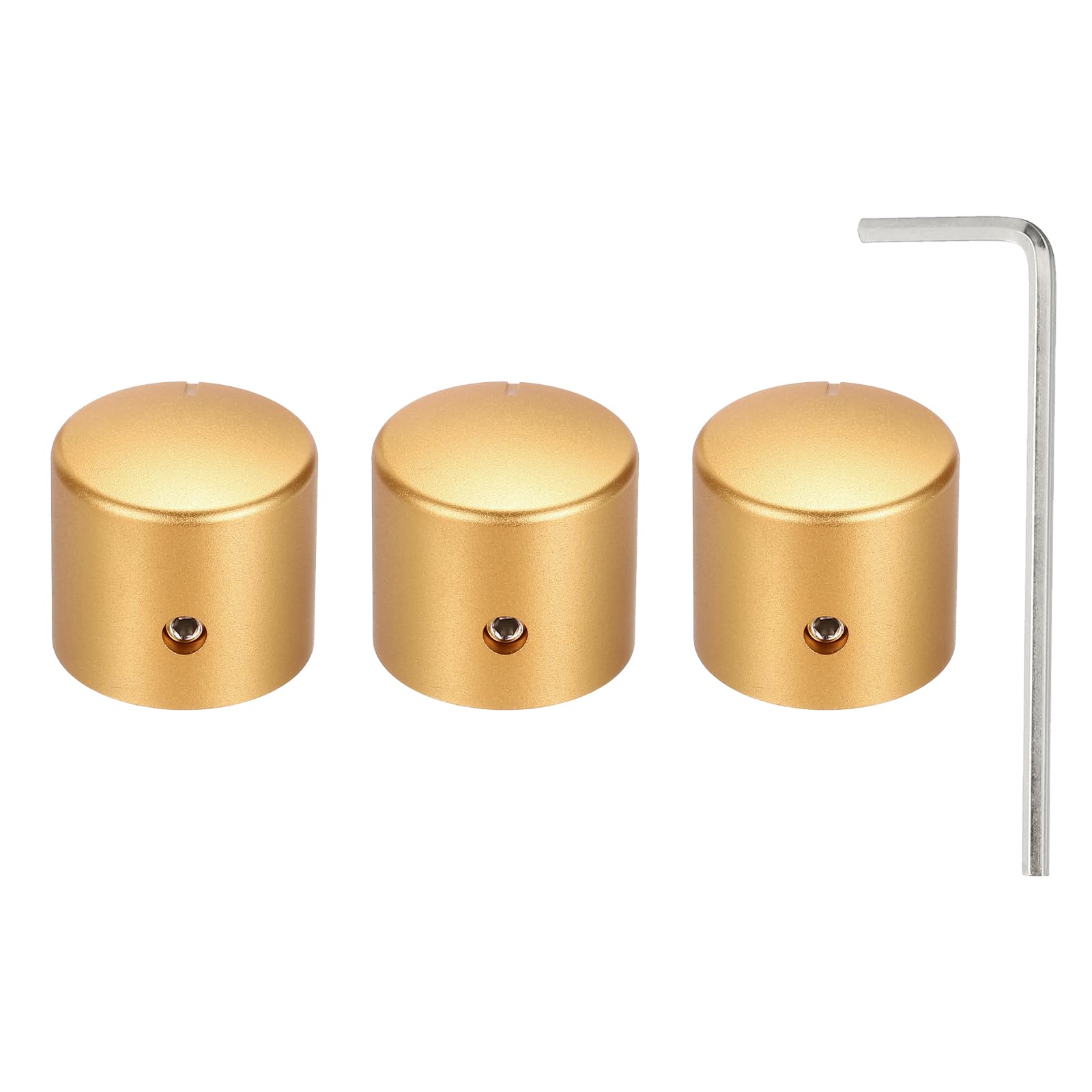 

uxcell Aluminum Potentiometer Knobs Universal Volume Tone Control Knobs for Guitar Bass Gold 3-Pack 1/4 (6mm) 15/16