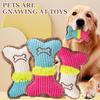 Squeaky Plush Bone Dog Toy, Interactive Textured Fabric Chew Toy for Small To Medium Dogs Anxiety Relief Entertainment