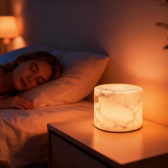 Marble Night Light Portable Touch Bedside Table Lamp Adjustable Lighting Modes Rechargeable Cordless LED Light Ambient Lighting for Bedroom Office