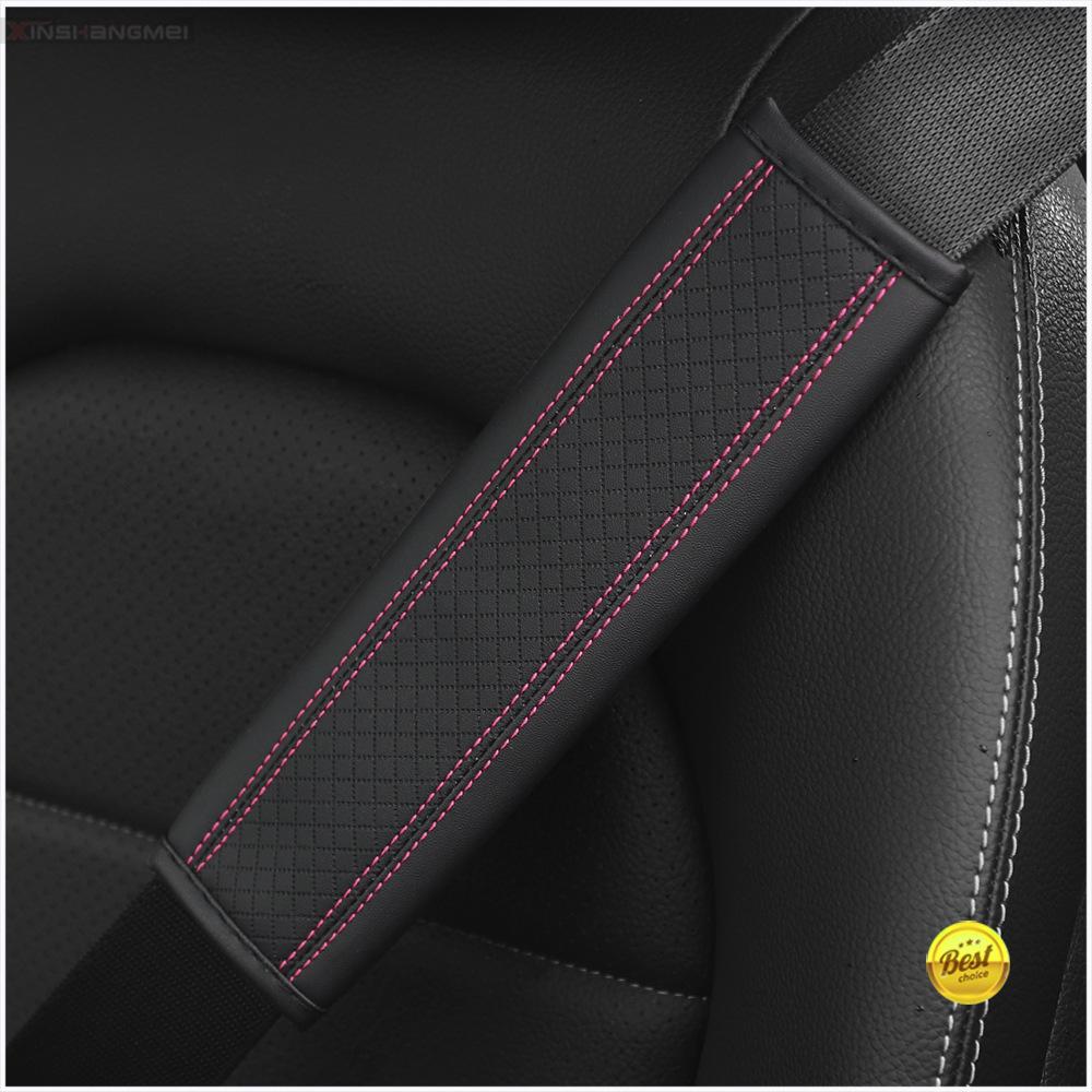 PU Leather Car Accessories Seat Belt Safety Shoulder Cover Breathable Protection Seat Belt Padding Pad Car Accessories Interiors