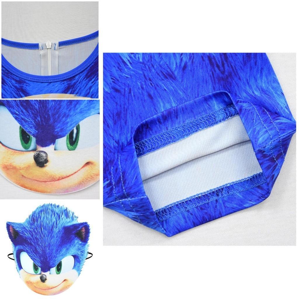 Blue Sonic Hedgehog Cosplay Mask For Kids With Eye-catching Design And One-size-fits-most Feature