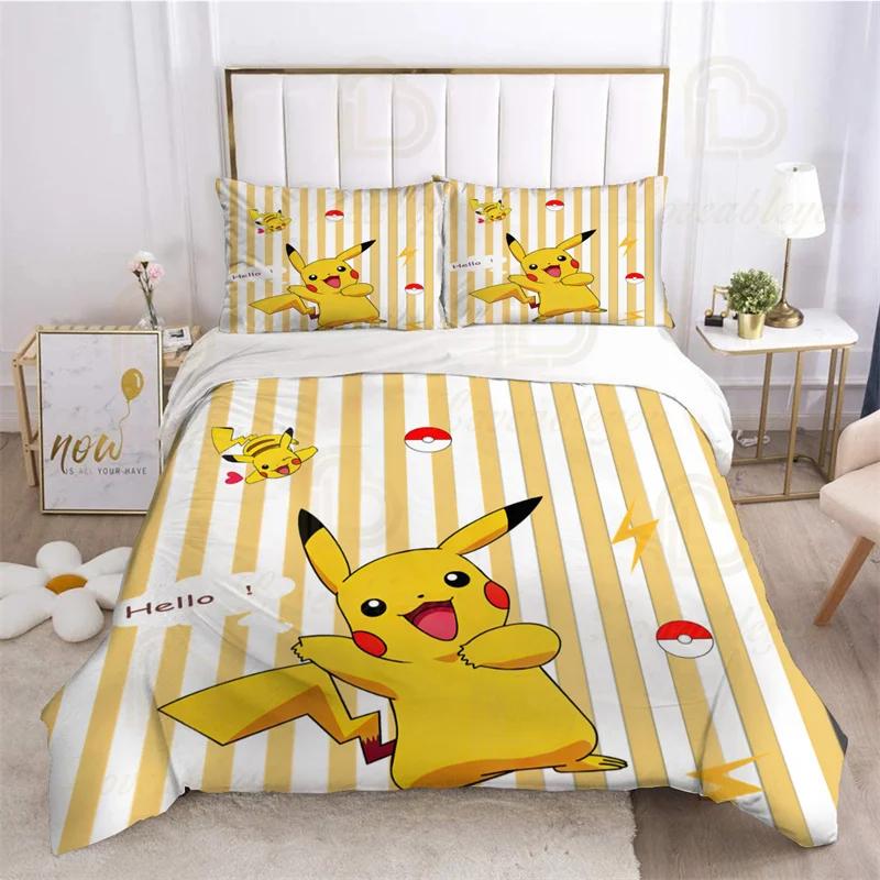 Mewtwo Bedding Set 3pcs EU AU US King Kids Duvet Cover Quilt Pillowcase Double Size Bedroom Bed Linen Decoration
