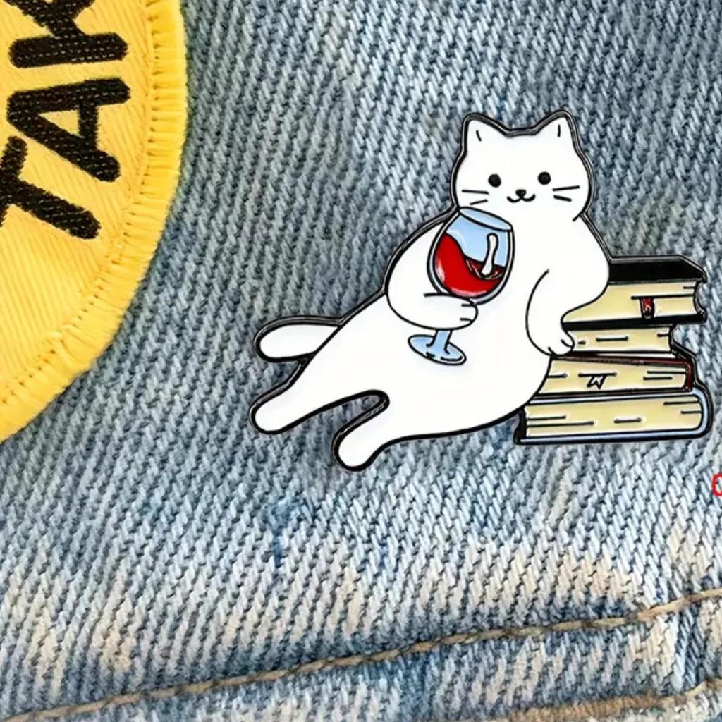 Set of 4 Cat Pin Stylish and Cute [Comfortable Suyasuwa] Badges, Pins, Brooches, (Musical Instrument)