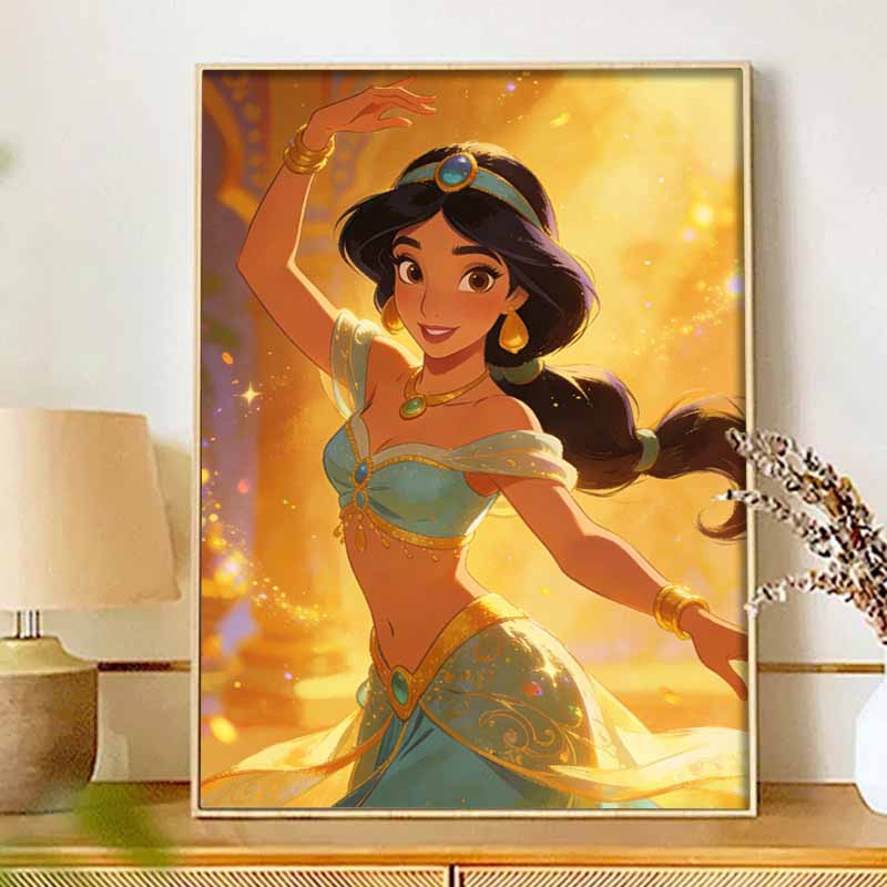 Disney Jasmine Diamond Paint Painting Art Kit Handmade DIY5D Princess Arabian Nights Home Decor Gift