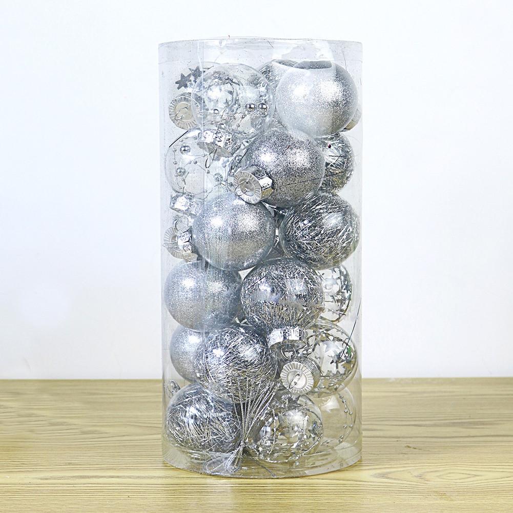 24 ks třpytivé vánoční ozdoby 6 cm průměr vánoční stromek dekor závěsné koule