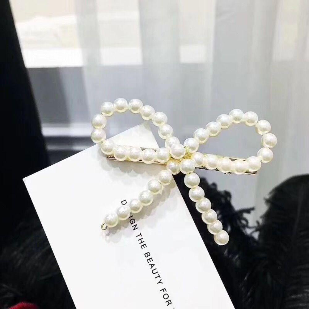 Y2k Butterfly Hair Clip Korean Bangs Hairclip Pearl Bowknots Hairpins For Women Girls