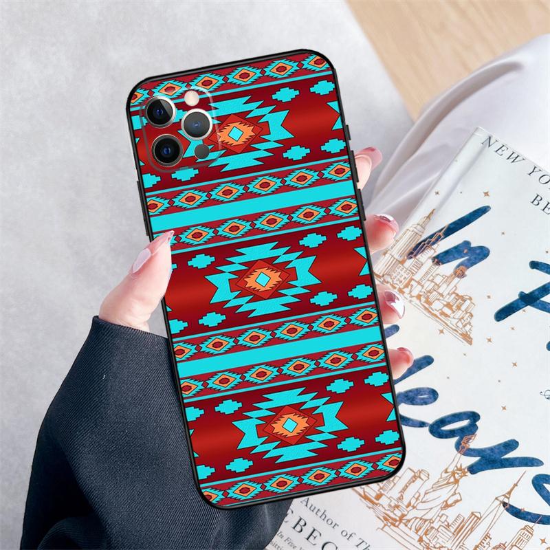 Navajo Print Pattern Phone Case For iPhone 15 16 Pro Max 11 12 13 Mini 14 Pro Max XR 15 16 Plus 16e Cover Coque