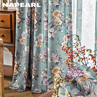 1PC NAPEARL 70-80% perdea de umbrire opaca Perdele florale imprimate stil pastoral draperii pentru fereastră Decor acasă