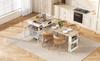 Isola da cucina con rotelle, tavolo da pranzo estensibile, tavolo da bar con prese elettriche, funge da credenza o madia per cucina e sala da pranzo (bianca)