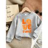 European sizes Cute Orange Print Pattern 0-3 Years Old  Kid Comfortable Spring Thin Round Neck Sweatshirt Suitable for Outdoor Wear