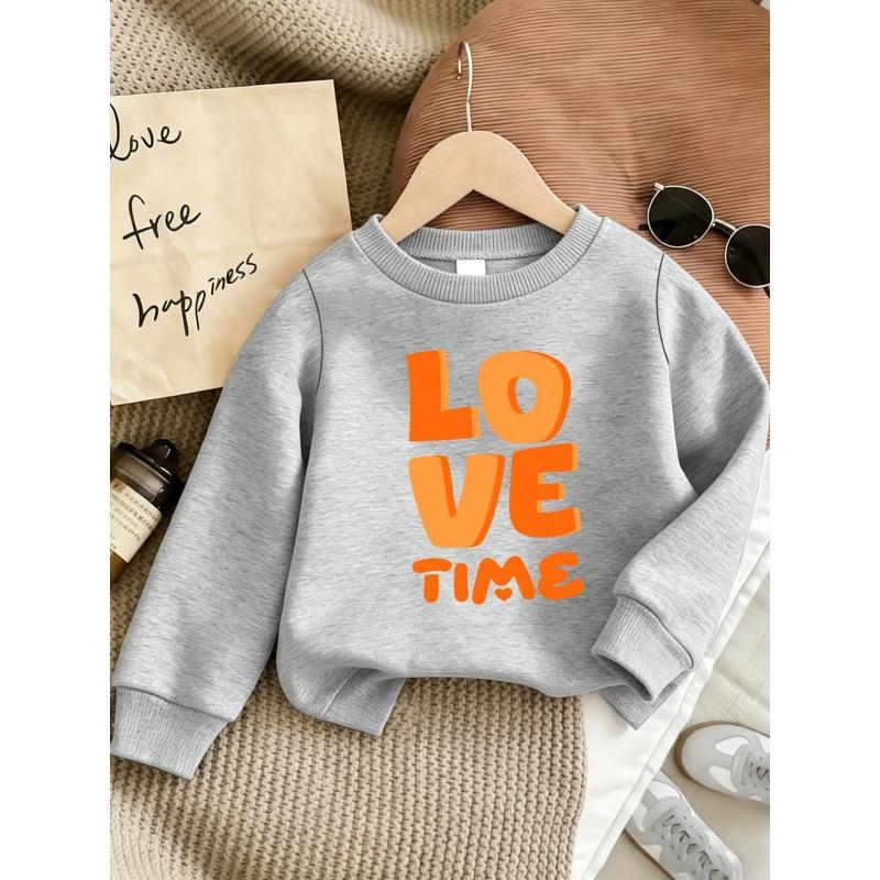European sizes Cute Orange Print Pattern 0-3 Years Old Kid Comfortable Spring Thin Round Neck Sweatshirt Suitable for Outdoor Wear