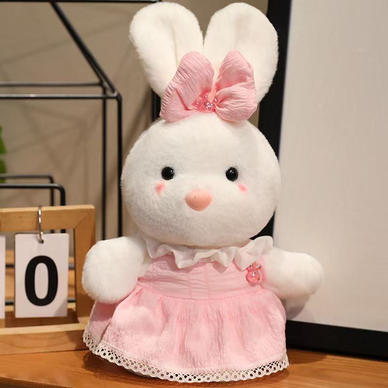 25cm Simulation Love Elephant Rabbit Stuffed Plush Toy Handmade Doll Pillow Cartoon Anime Cute Children's Birthday Gift Fun Doll