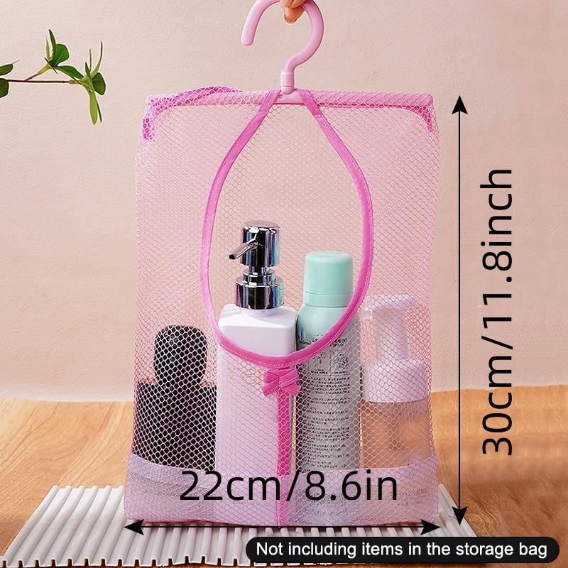 1Pc Multi-Functional Hanging Mesh Storage Bag, Polyester, Hand Wash Only, Space-Saving Organizer With Easy Access