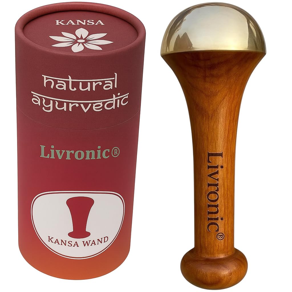 

Аюрведический массажер Канса для лица, тела и стоп | Массажер для стоп Канса Вати с ручкой из тикового дерева | для оздоровления тела, детоксикации и расслабления 5 Inches коричневый