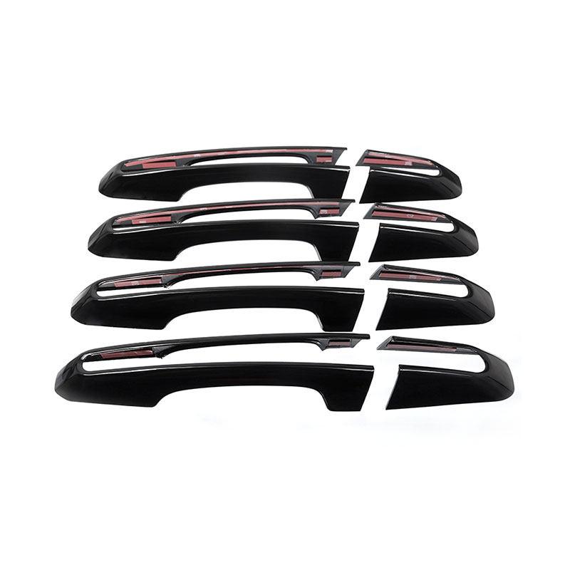 8pcs Car ABS Door Handle Cover Trim For Land Rover Range Rover Sport L494 L405 L538 L462 L550 Discovery 5 2015- Glossy Black