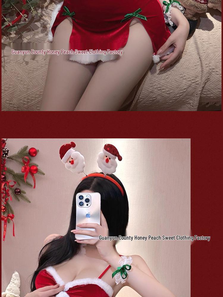 Sexy Santa Role Play Lingerie - Red Christmas & New Year's Outfit
