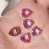 Heart Synthetic Crystal Copper Charms, Golden Plated Sweet Pendants for DIY Earring & Necklace Craft Making
