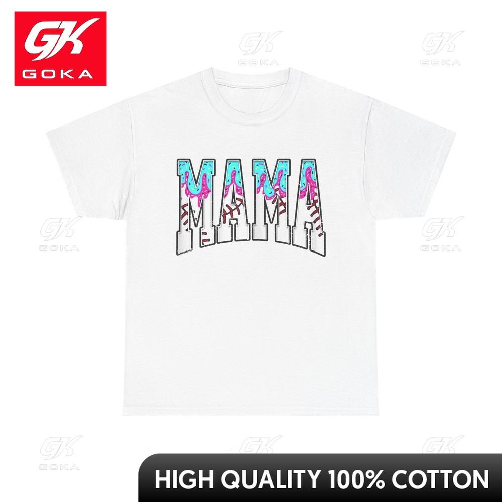 

Baseball Mama Coquette Bow Game Day Baseball Mom Mother Casual Collar Short Sleeve Tee Cute Minimalist Style All Cotton Printed S