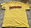 Ausgezeichnetes 90er Jahre Wrestling Gelbes T-Shirt HULK HOGAN "Hulkamania" Größe: M