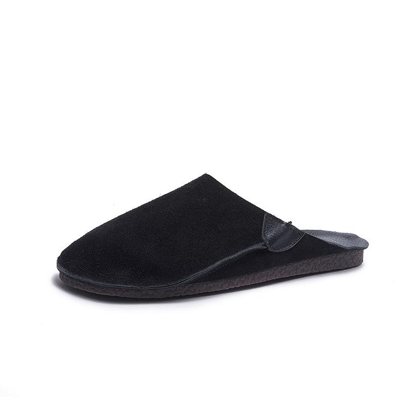Slippers Women Leather Bag Head Slippers for Women Soft Bottom Soft Surface Cowhide Comfortable Home Slippers for Outdoor Wear