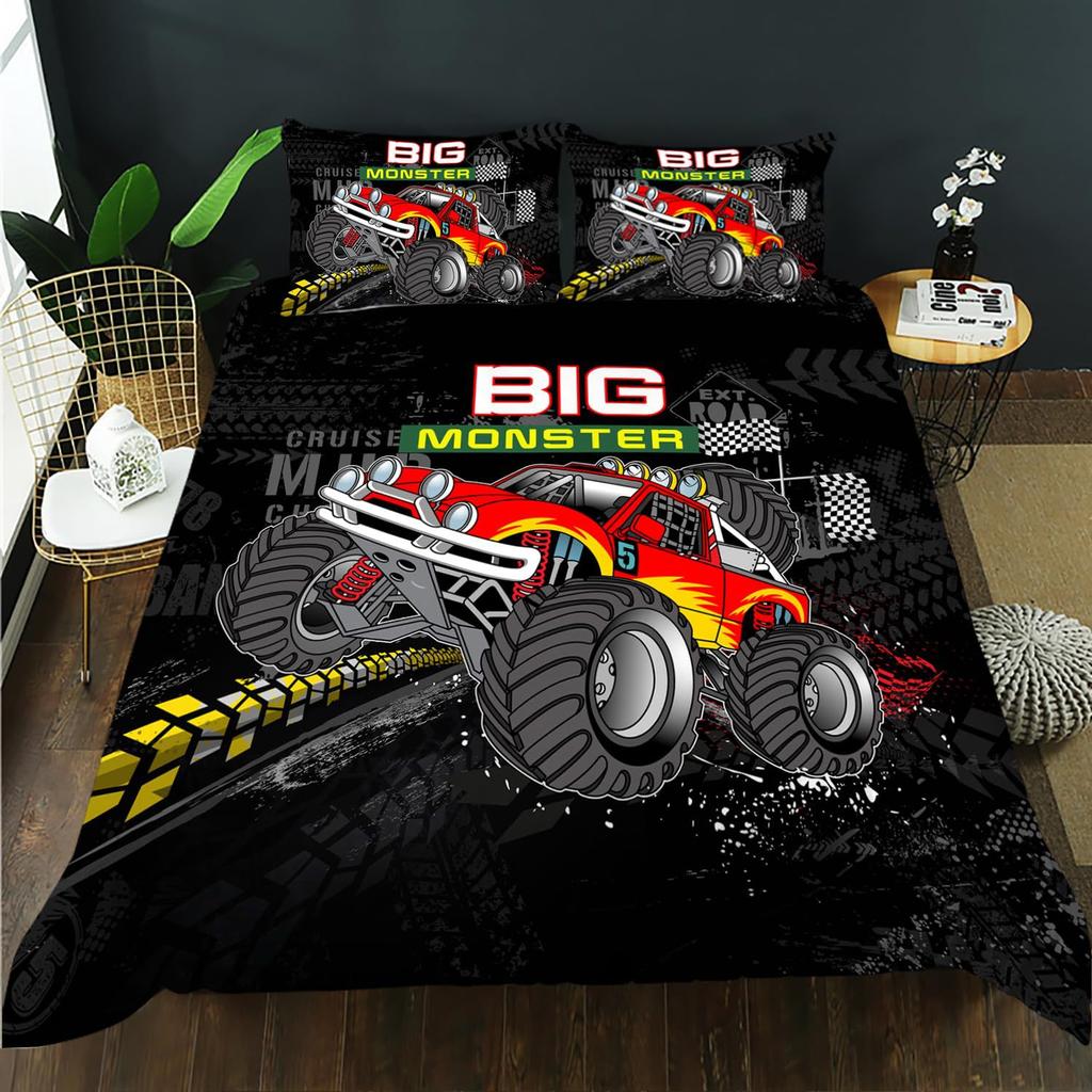 Car Bigfoot Series Three-Piece Duvet Set Digital Printing