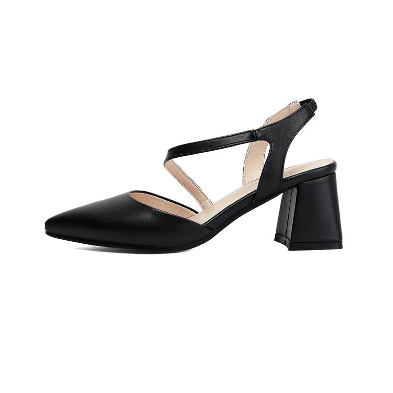Women's High-heeled Sandals Spring and Summer New Simple and Versatile Thick-heeled Large-size Bag Head Sandals