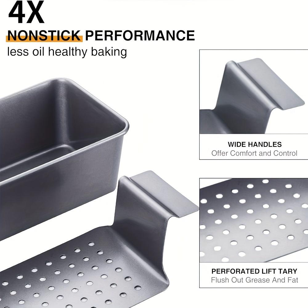 1 Set Meatloaf Pan with Drain Tray Non-stick Meat Bread for Baking, Reduce Fat, Enhance Taste, Bread Pan Set