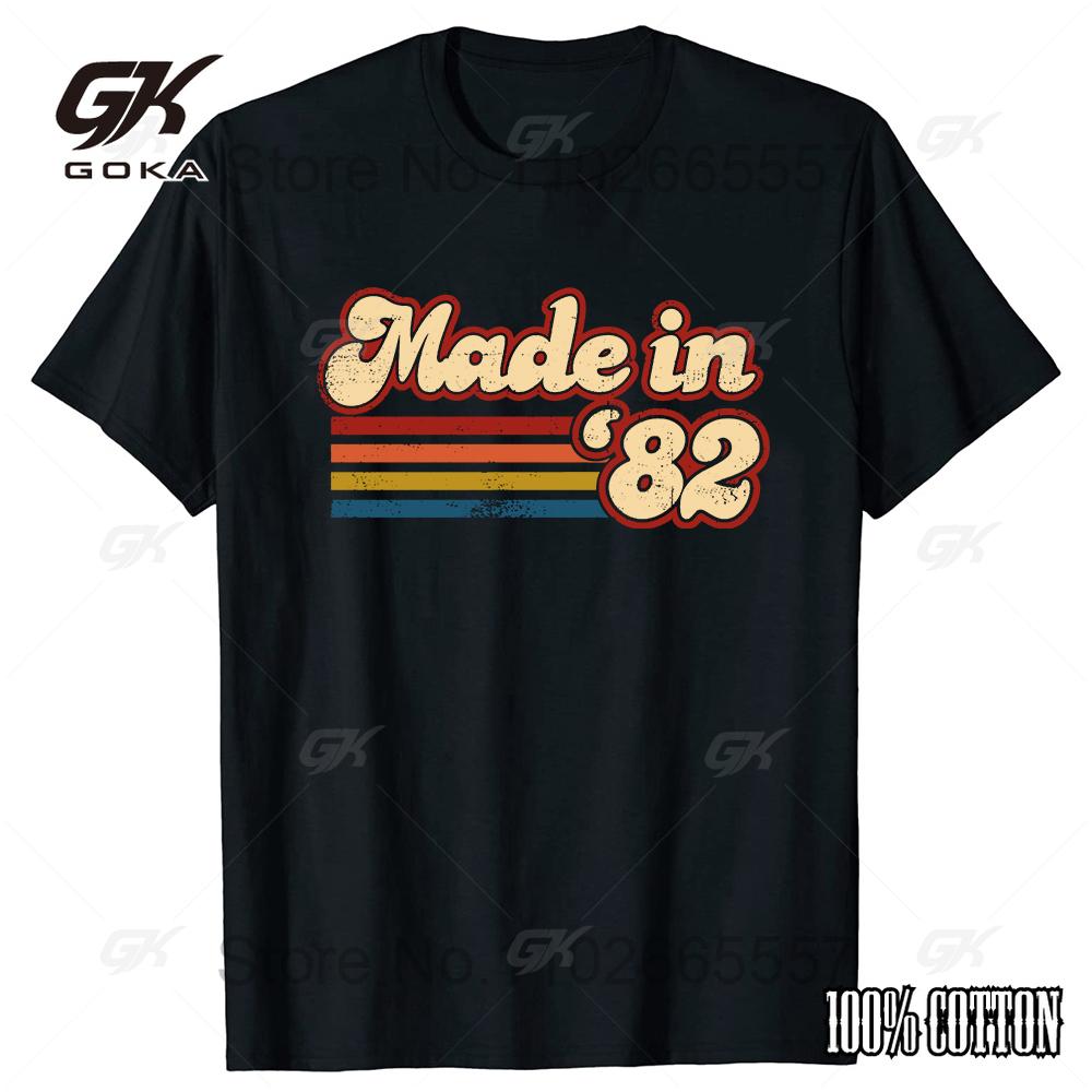 Funny Made In 1982 Limited Edition 42 Years Of Being Awesome Graphic Tshirt Casual  Men's and Women's Short Sleeve Tops