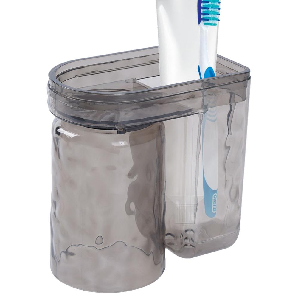 Zahnbürstenbecherhalter Badezimmer Zahnpastahalter Mundspülbecherhalter Badezimmerzubehör Staubfreier Zahnbürstenständer für Zuhause