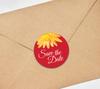 Darling Souvenir 45 Pcs Round Envelope Seal Black Aster Flower Save The Date Stickers DIY-1.6