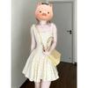 French Polka Dot Square Neck Suspender Dress, New Summer Models, Early Summer Wear, Puffy Waist and Thin Skirt