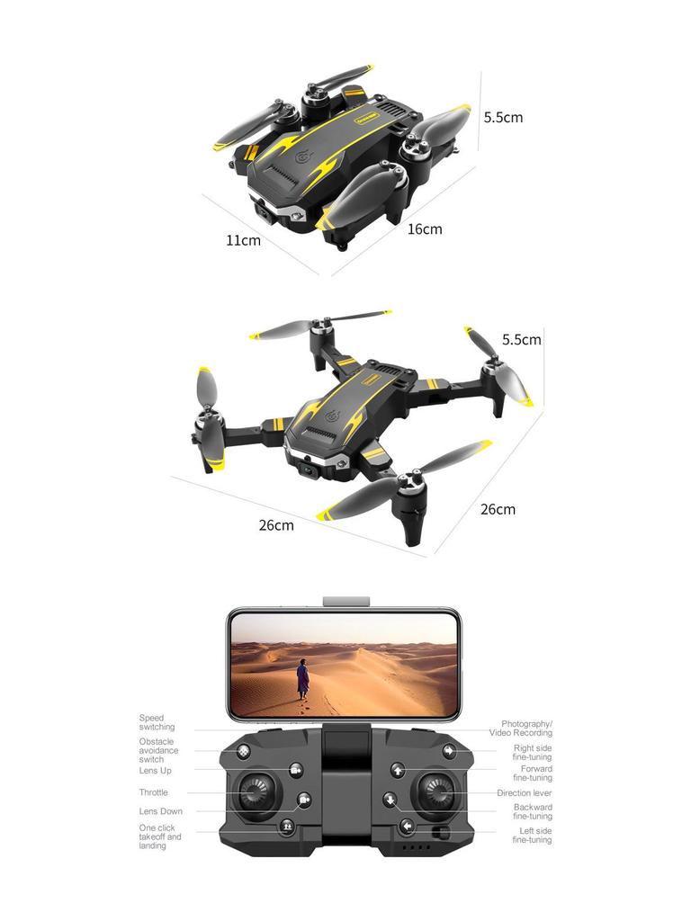 New S6/G6 Brushless Motor Drone with Guard Frame, Dual Camera, Obstacle Avoidance, and Remote Control for Aerial Photography.
