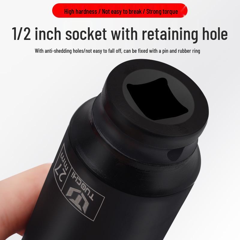24-Piece 1/2 Hex Extended Air Impact Socket Set: Heavy-Duty Pneumatic Torx Wrench