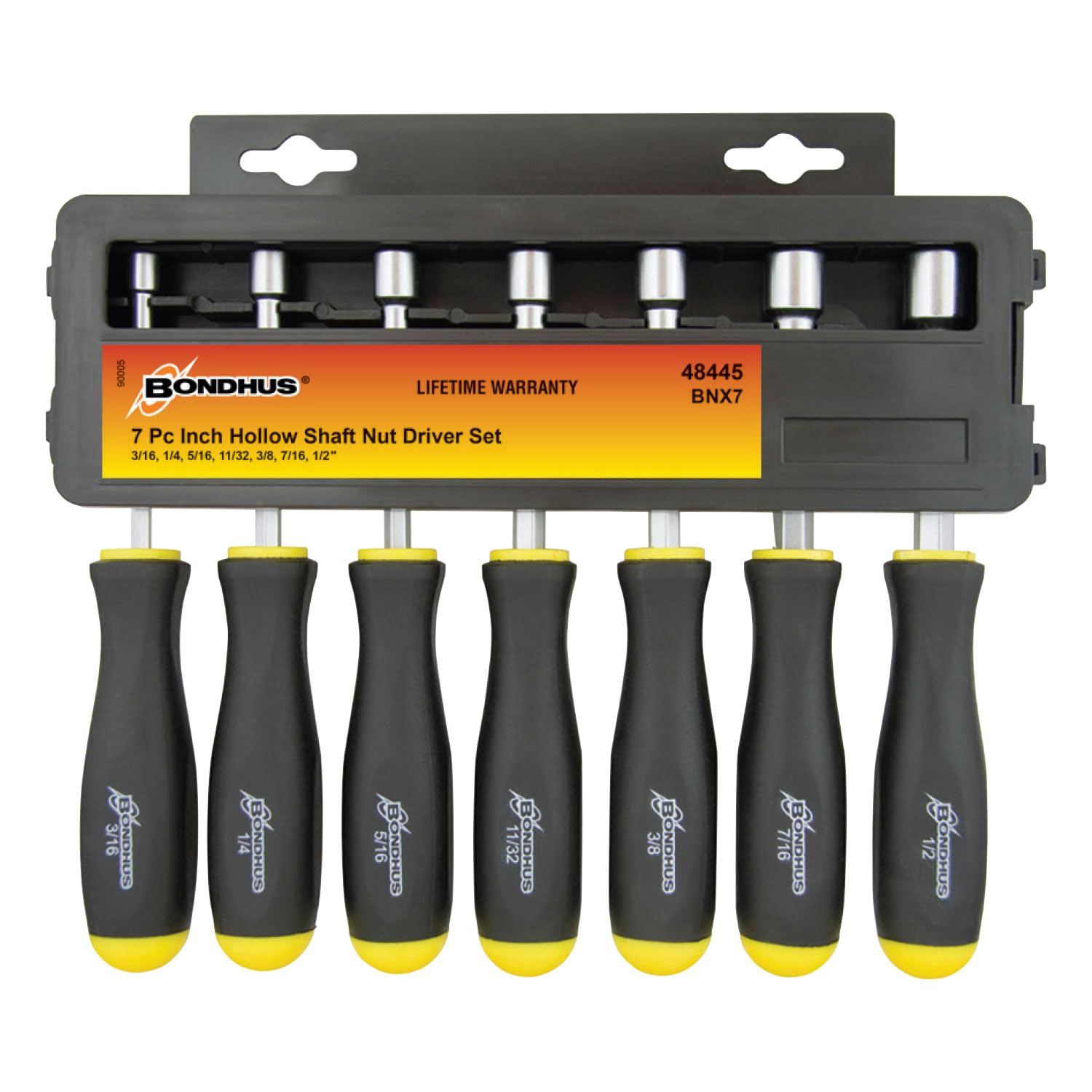 

Made in USA BONDHUS Hex Nut Driver Millimeter Chrome Set BNX7 48445 & Set, Plated, 7-Piece (3/16 , 1/4 , 5/16 , 11/32 , 3/8 , 7/16 , 1/2 ) No.