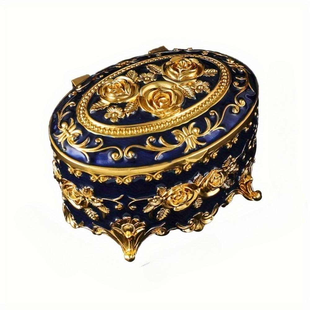 

Элегантная шкатулка для украшений из розовой эмали, серьги, кольца, ожерелья, органайзеры для хранения металла, декоративные винтажные витрины для дома