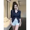 Plus-Size Elegant White Lapel Shirt for Women - Slimming Waist-Cinched Autumn Top
